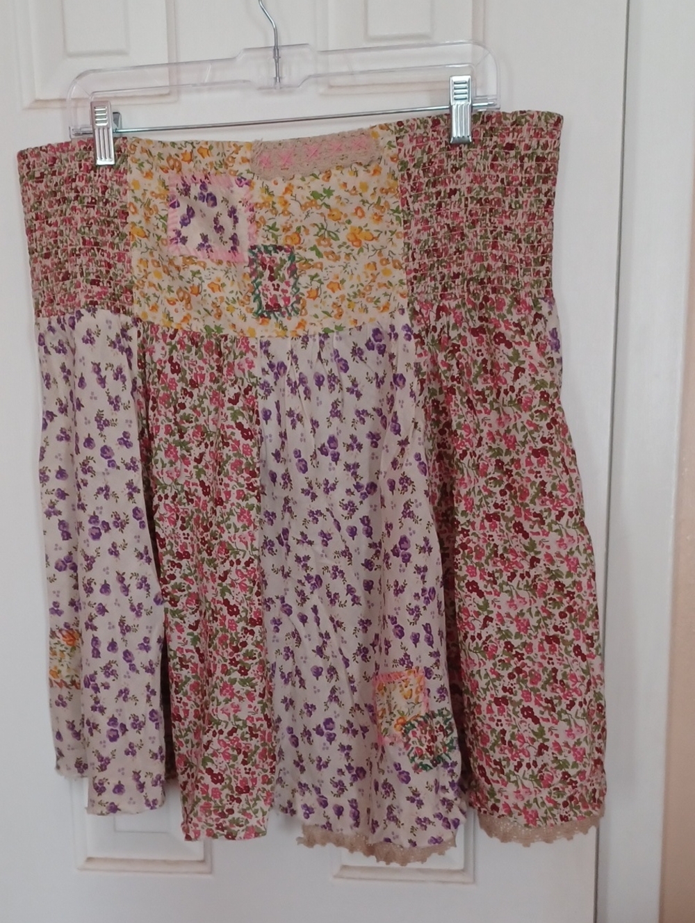 NATURAL LIFE Cream Patchwork Floral Skater Skirt